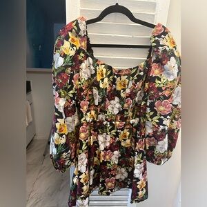Alice & Olivia Floral Romper Corset Top Sample